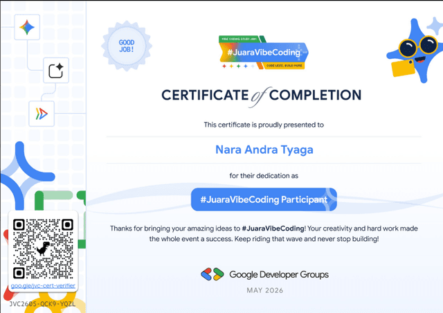 CERTIFICATE of COMPLETION JuaraVibeCoding