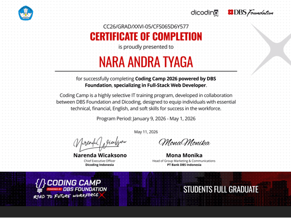 CERTIFICATE OF COMPLETION